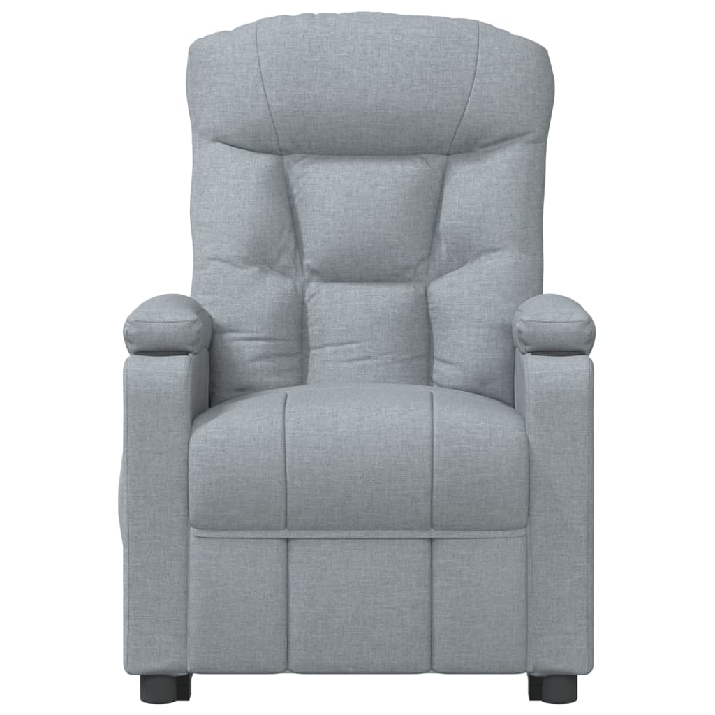 vidaXL Fauteuil relax électrique Gris clair Tissu