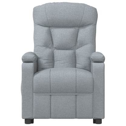 vidaXL Fauteuil relax électrique Gris clair Tissu
