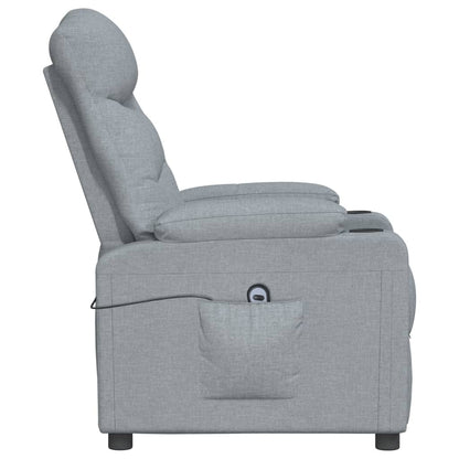 vidaXL Fauteuil relax électrique Gris clair Tissu