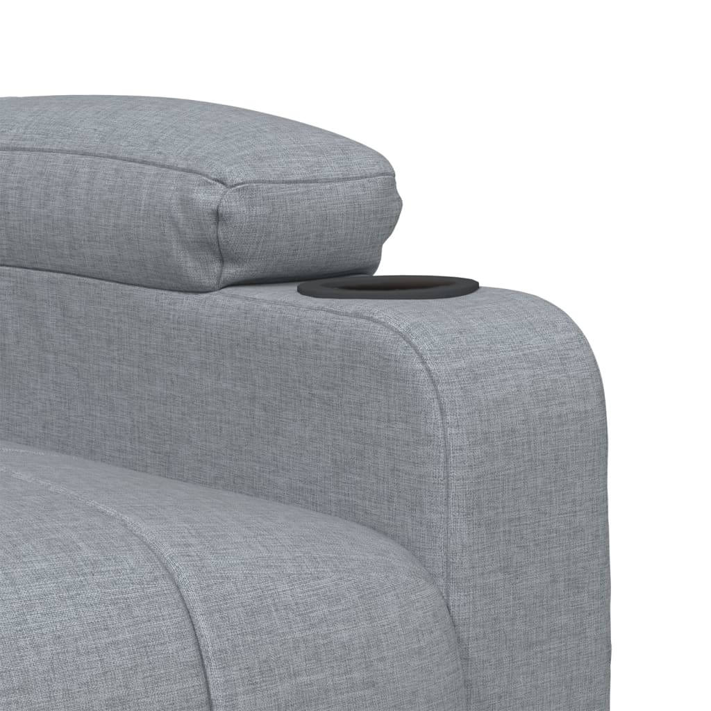 vidaXL Fauteuil relax électrique Gris clair Tissu