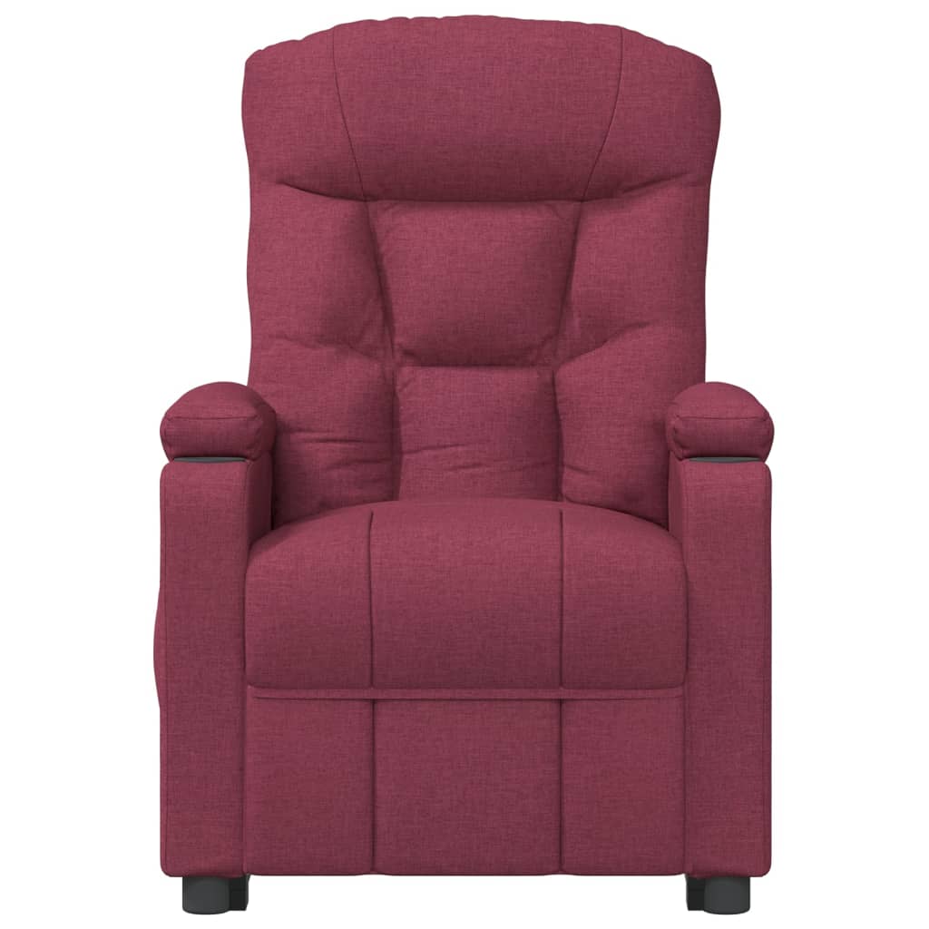 vidaXL Fauteuil relax électrique tissu rouge bordeaux