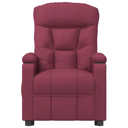 vidaXL Fauteuil relax électrique tissu rouge bordeaux