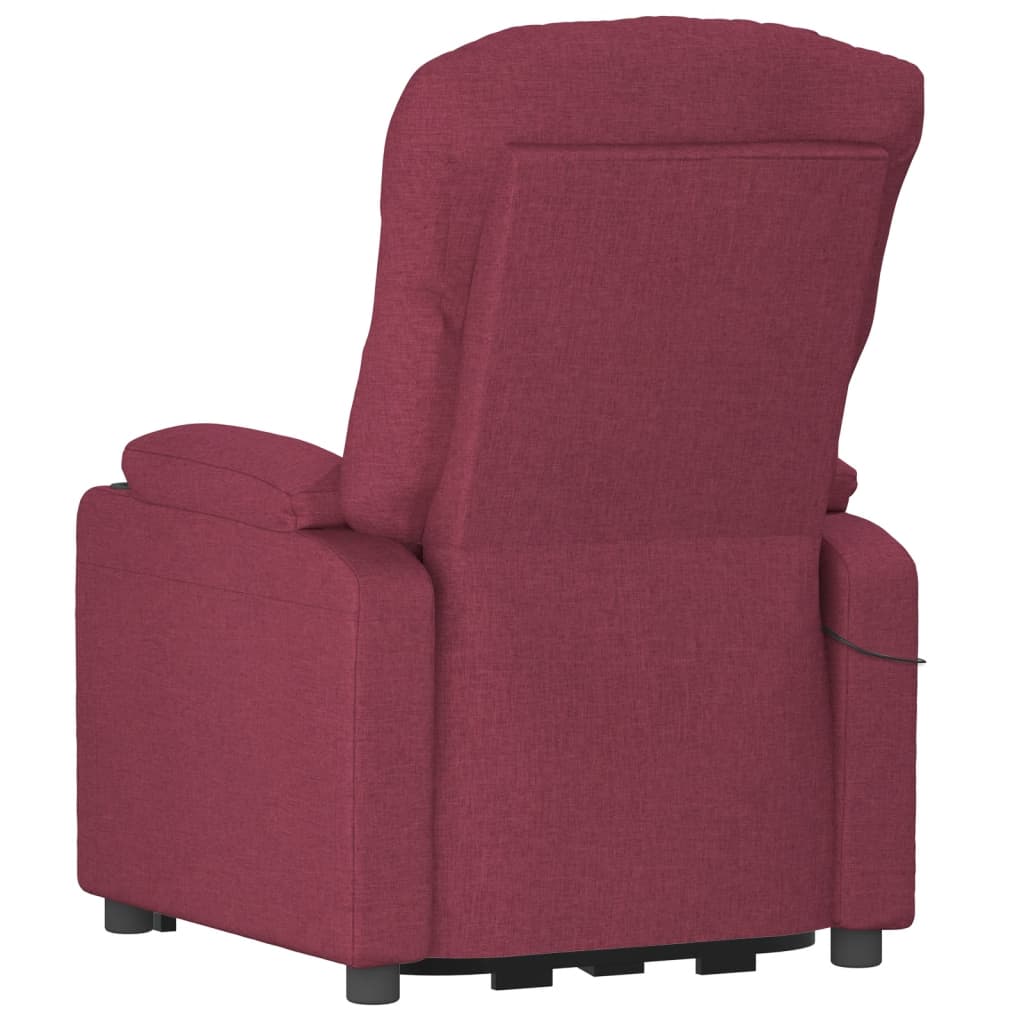 vidaXL Fauteuil relax électrique tissu rouge bordeaux