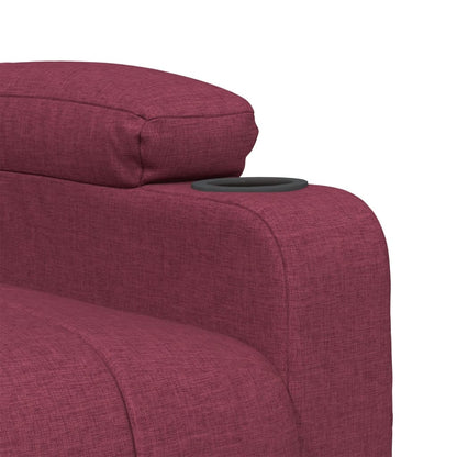 vidaXL Fauteuil relax électrique tissu rouge bordeaux