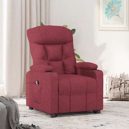 vidaXL Fauteuil relax électrique tissu rouge bordeaux