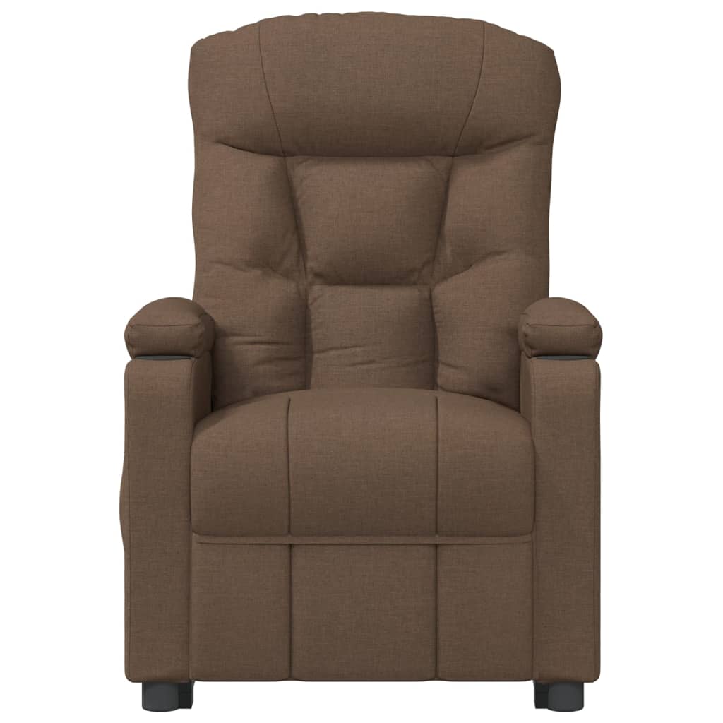 vidaXL Fauteuil de Relaxation Électrique Marron Tissu
