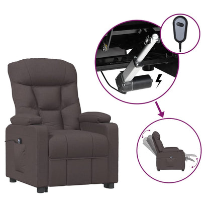 vidaXL Fauteuil relax électrique marron foncé en tissu