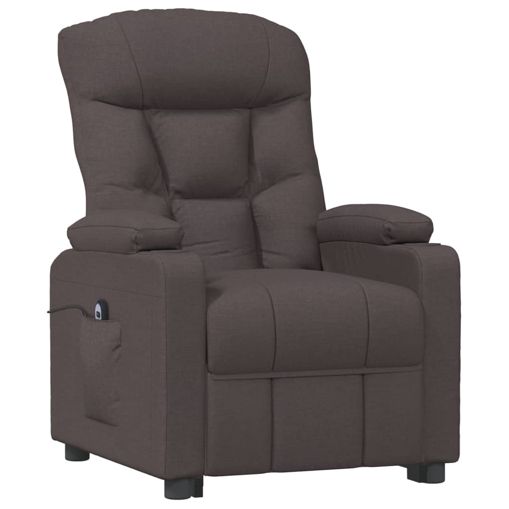 vidaXL Fauteuil relax électrique marron foncé en tissu