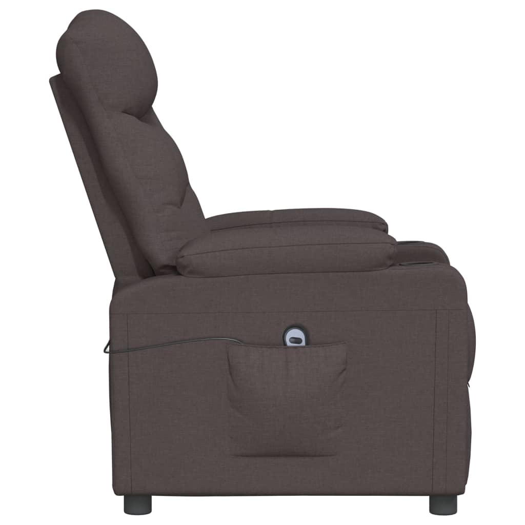 vidaXL Fauteuil relax électrique marron foncé en tissu