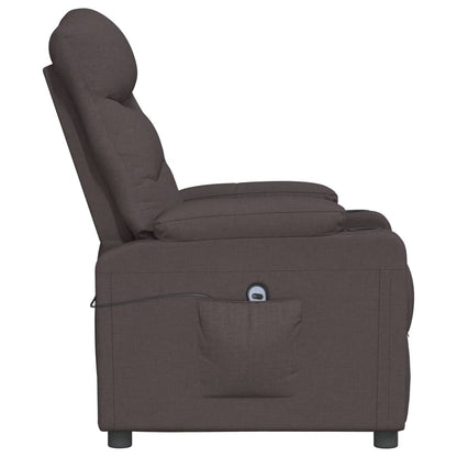vidaXL Fauteuil relax électrique marron foncé en tissu