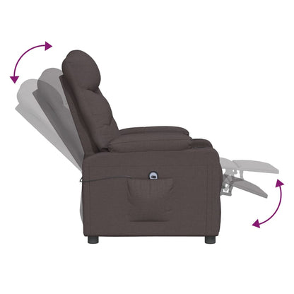 vidaXL Fauteuil relax électrique marron foncé en tissu