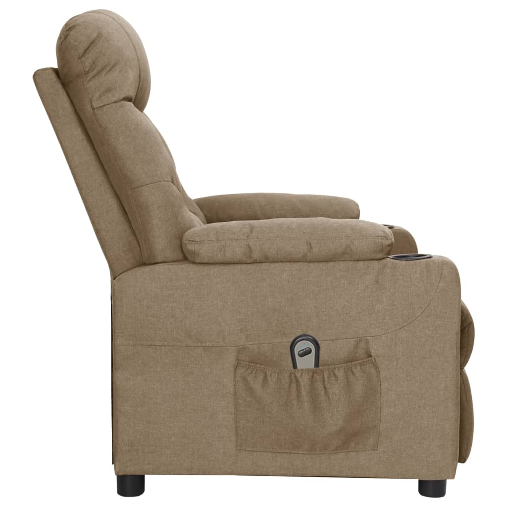 vidaXL Relaxsessel Elektrisch Taupe Stoff