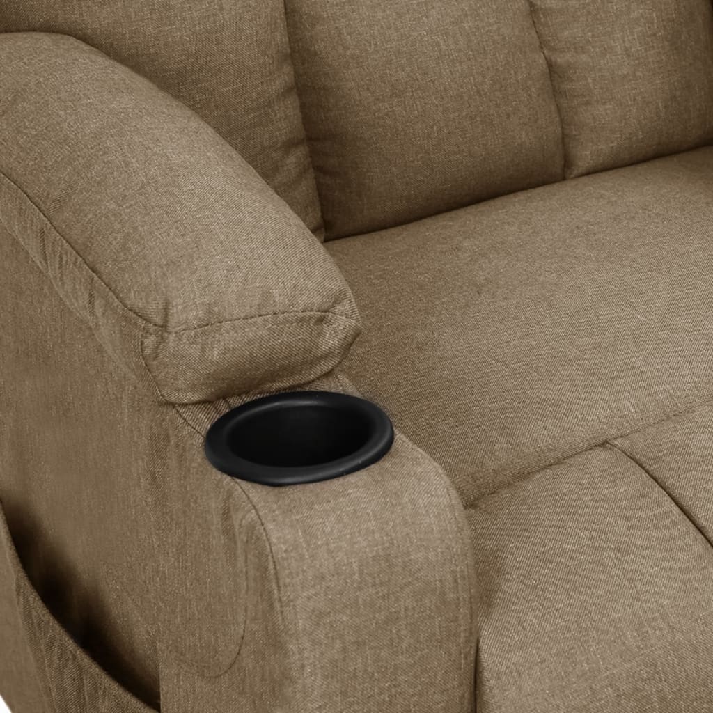 vidaXL Relaxsessel Elektrisch Taupe Stoff