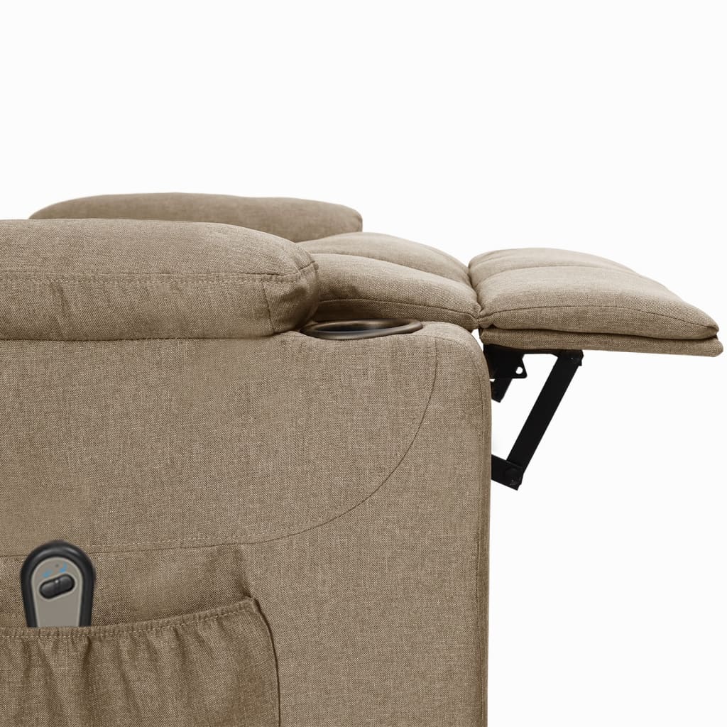 vidaXL Relaxsessel Elektrisch Taupe Stoff