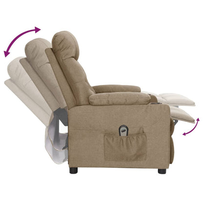 vidaXL Relaxsessel Elektrisch Taupe Stoff