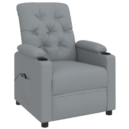 vidaXL Fauteuil relax électrique Gris clair Tissu