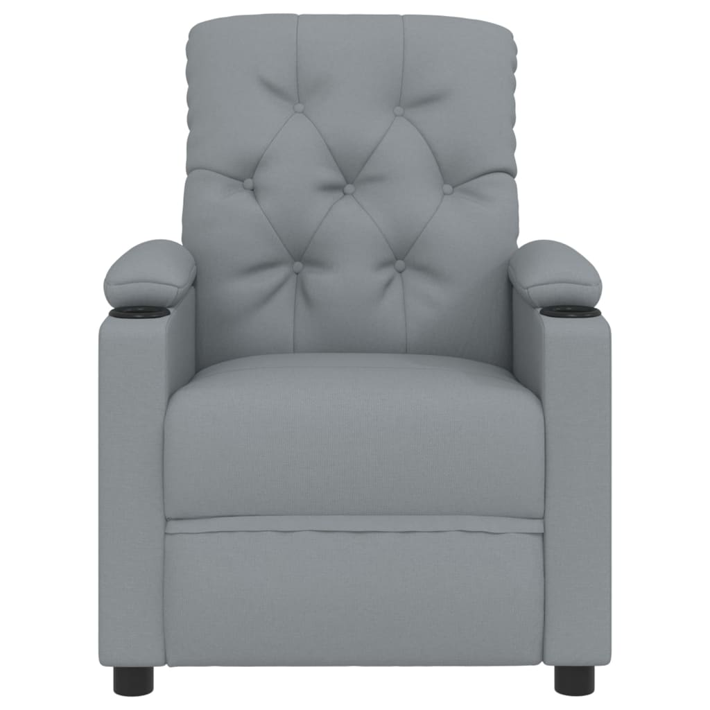 vidaXL Fauteuil relax électrique Gris clair Tissu