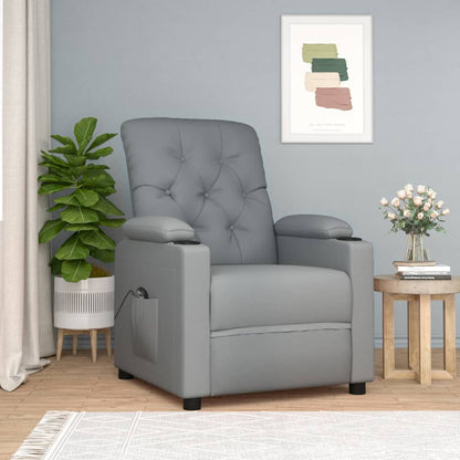 vidaXL Fauteuil relax électrique Gris clair Tissu