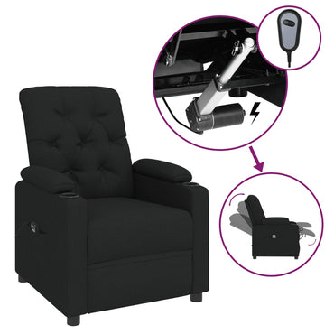 vidaXL Fauteuil relax électrique noir en tissu