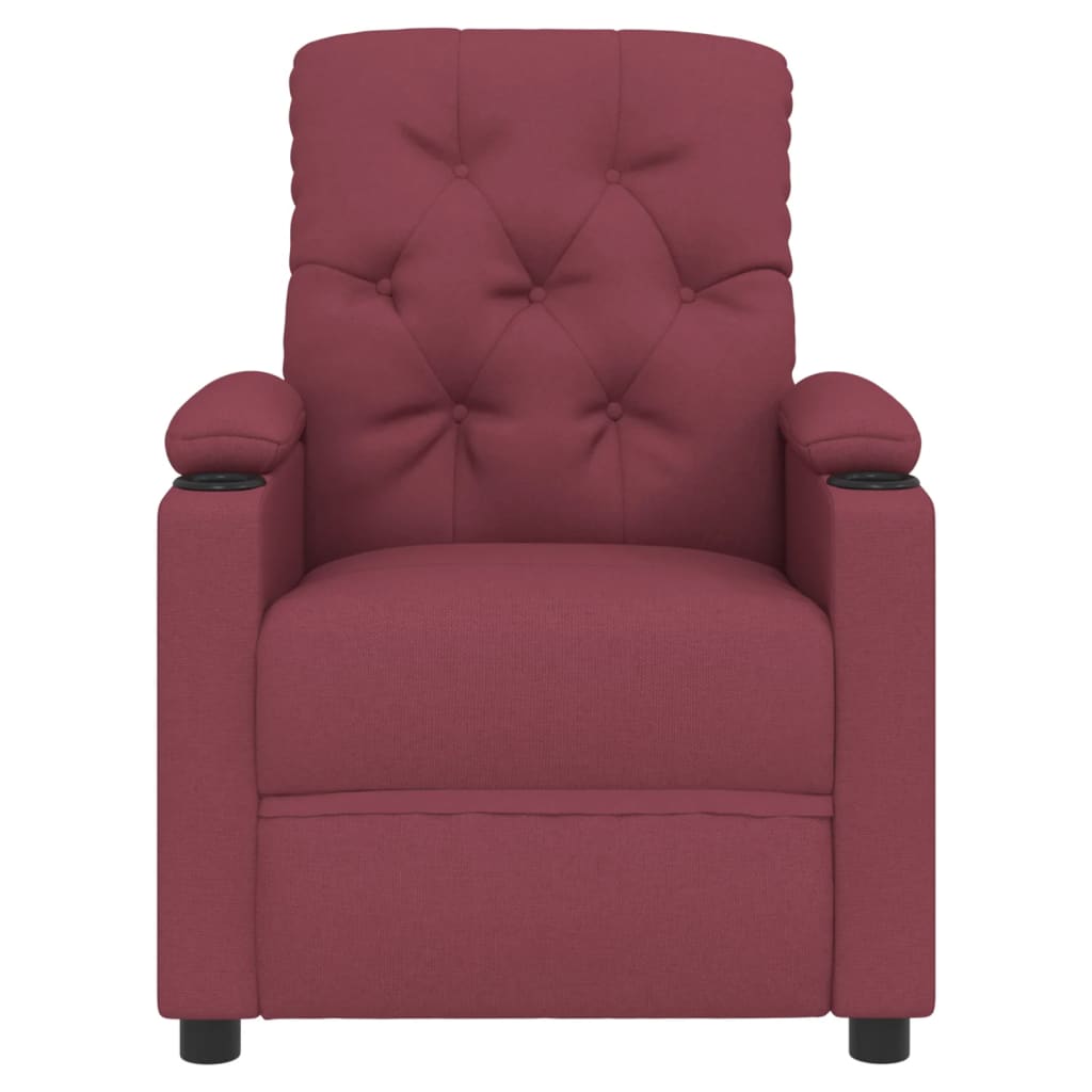 vidaXL Fauteuil relax électrique tissu rouge bordeaux