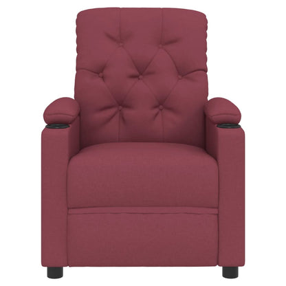 vidaXL Fauteuil relax électrique tissu rouge bordeaux