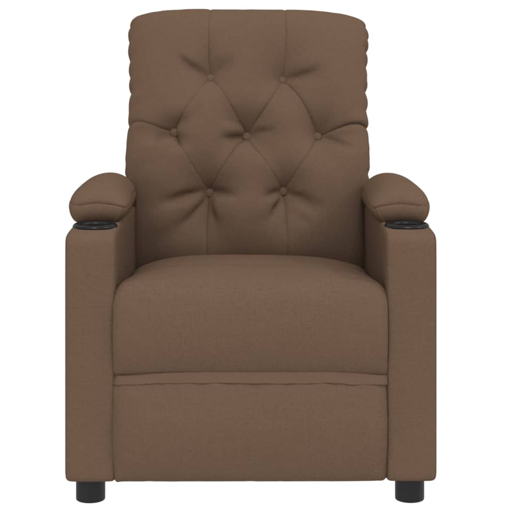 vidaXL Fauteuil de Relaxation Électrique Marron Tissu