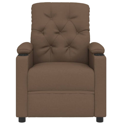 vidaXL Fauteuil de Relaxation Électrique Marron Tissu
