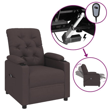vidaXL Fauteuil relax électrique marron foncé en tissu