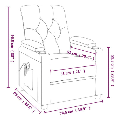 vidaXL Fauteuil relax électrique marron foncé en tissu