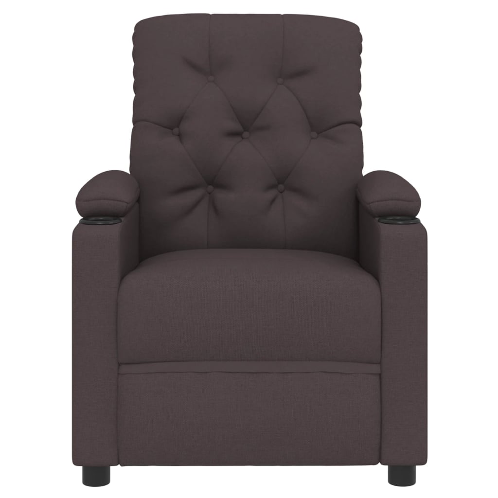 vidaXL Fauteuil relax électrique marron foncé en tissu