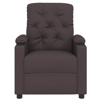 vidaXL Fauteuil relax électrique marron foncé en tissu