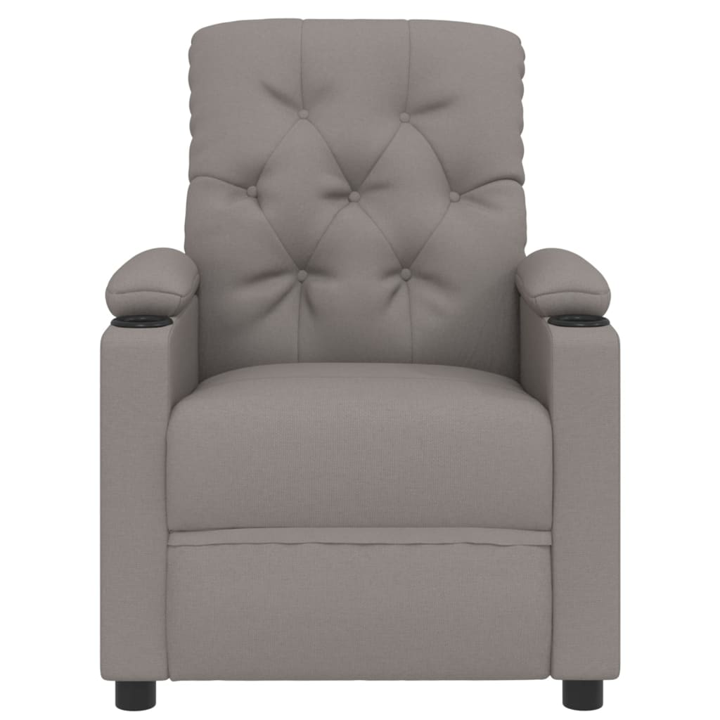vidaXL Fauteuil relax électrique tissu taupe
