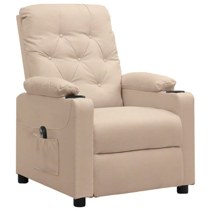 vidaXL Fauteuil de relaxation électrique crème tissu
