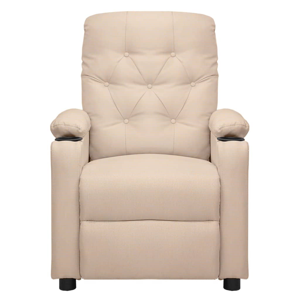 vidaXL Fauteuil de relaxation électrique crème tissu