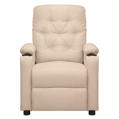 vidaXL Fauteuil de relaxation électrique crème tissu