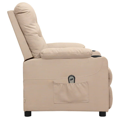 vidaXL Fauteuil de relaxation électrique crème tissu