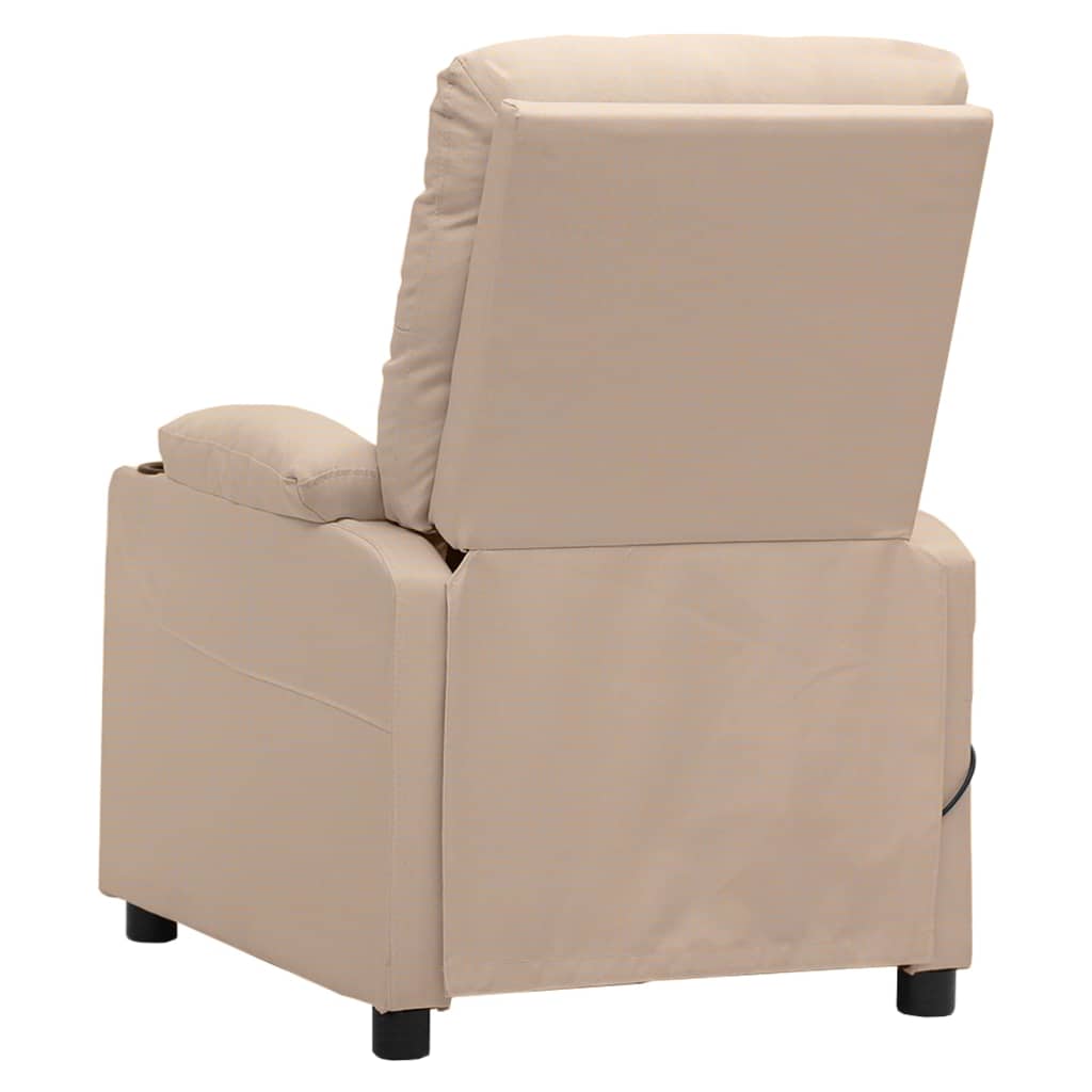 vidaXL Fauteuil de relaxation électrique crème tissu