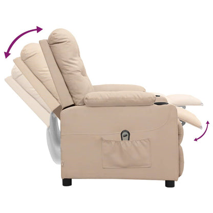 vidaXL Fauteuil de relaxation électrique crème tissu