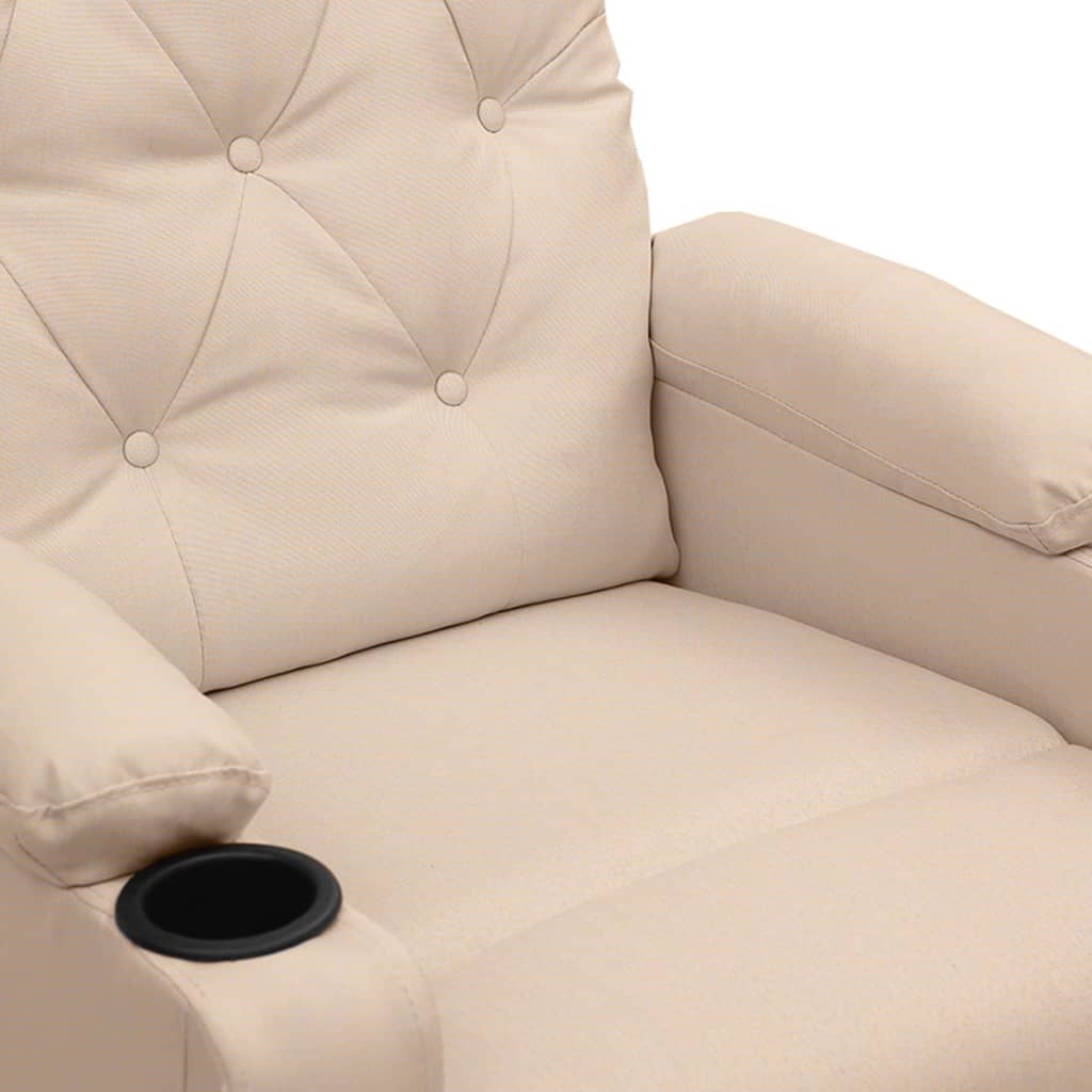 vidaXL Fauteuil de relaxation électrique crème tissu