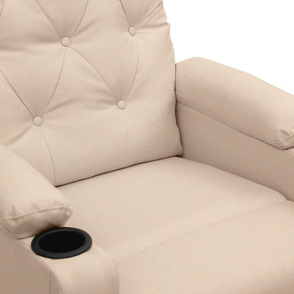 vidaXL Fauteuil de relaxation électrique crème tissu