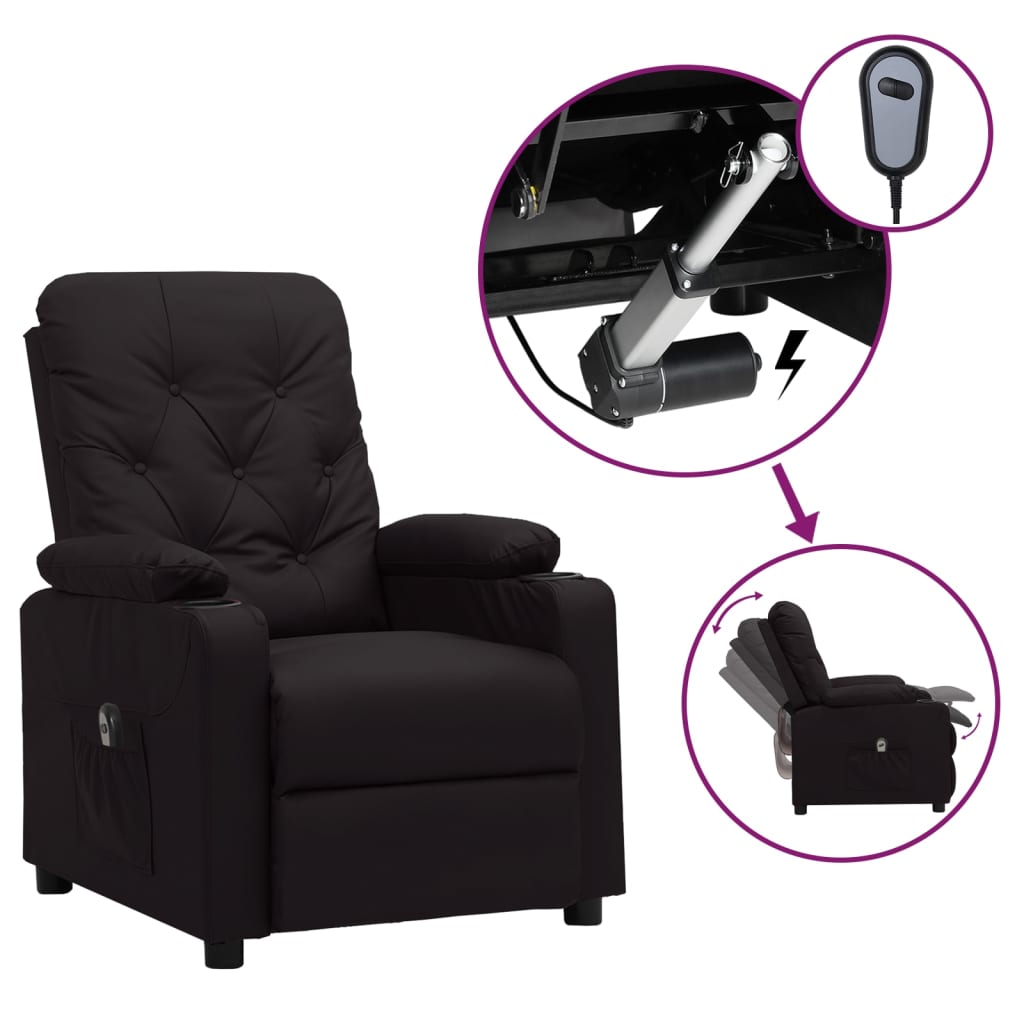 vidaXL Relaxsessel Elektrisch Schwarz Kunstleder