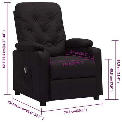 vidaXL Relaxsessel Elektrisch Schwarz Kunstleder