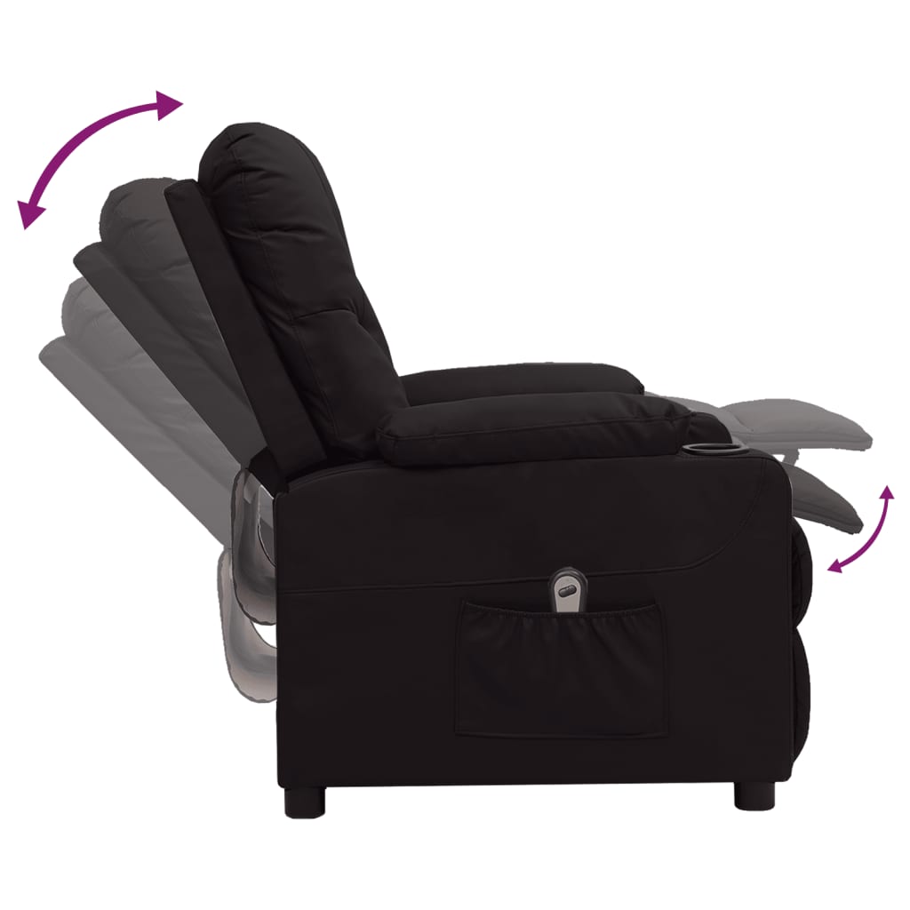 vidaXL Relaxsessel Elektrisch Schwarz Kunstleder