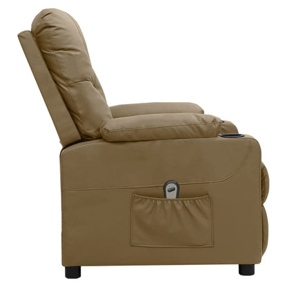 vidaXL Relaxsessel Elektrisch Cappuccino-Braun Kunstleder