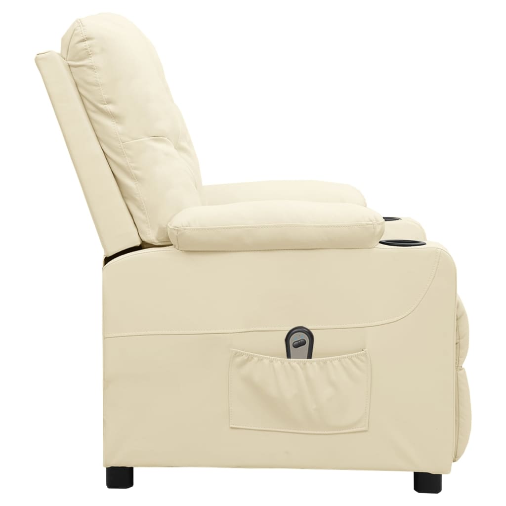 vidaXL Relaxsessel Elektrisch Creme Kunstleder