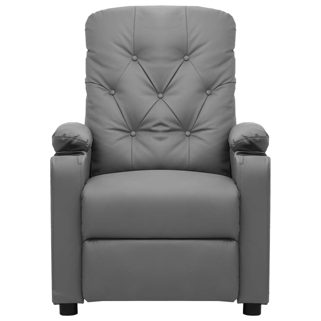 vidaXL Relaxsessel Elektrisch Grau Kunstleder
