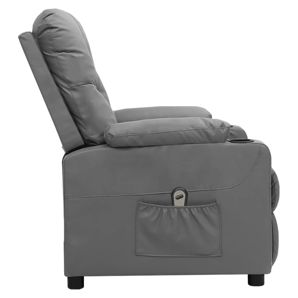 vidaXL Relaxsessel Elektrisch Grau Kunstleder