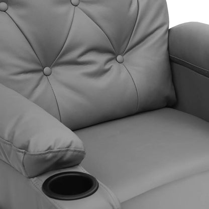 vidaXL Relaxsessel Elektrisch Grau Kunstleder