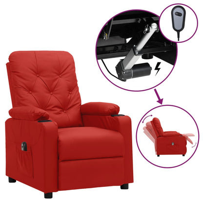 vidaXL Fauteuil de relaxation électrique similicuir rouge bordeaux