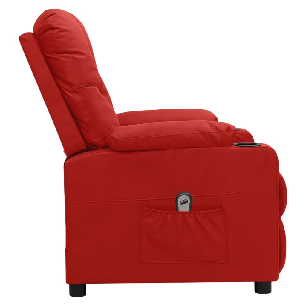 vidaXL Fauteuil de relaxation électrique similicuir rouge bordeaux
